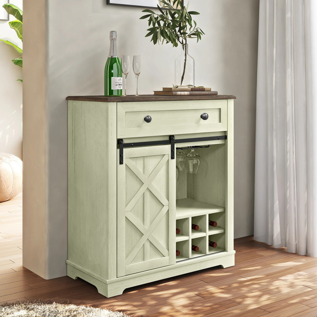 FWC23426 32" Wine Cabinet-Light Moss Green