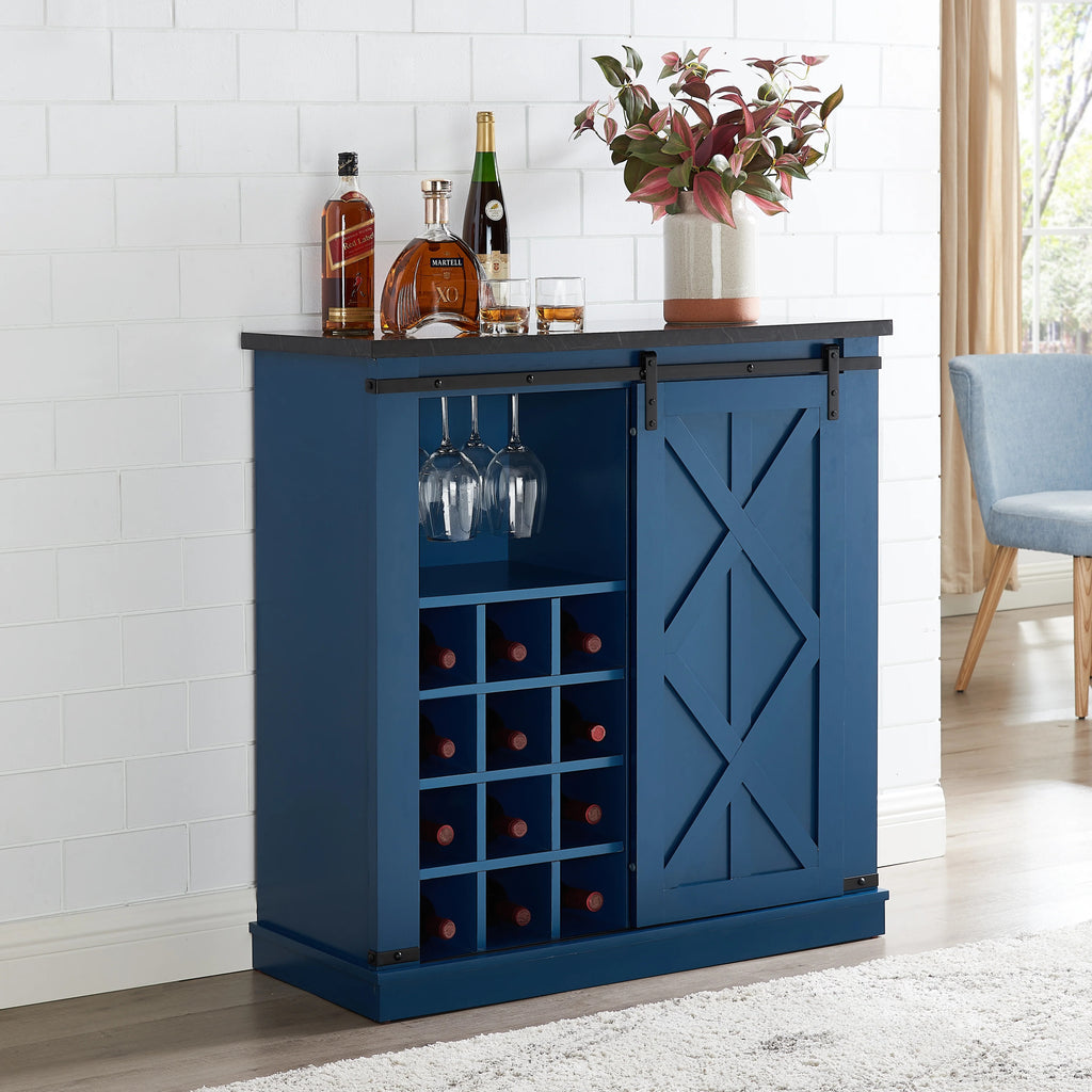 FWC21190 37" Wine Cabinet-Blue