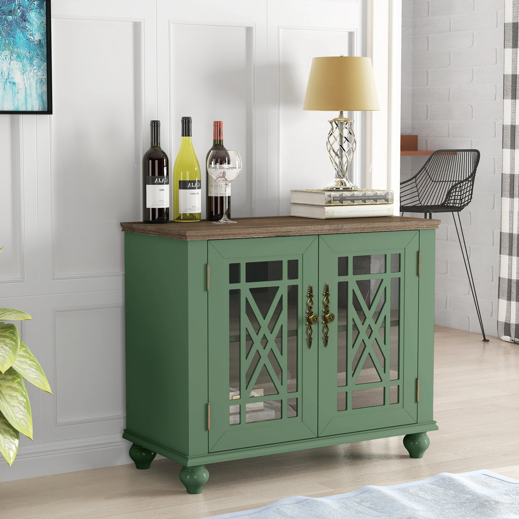 FCB22421 38" Buffet Sideboard Cabinet-Green