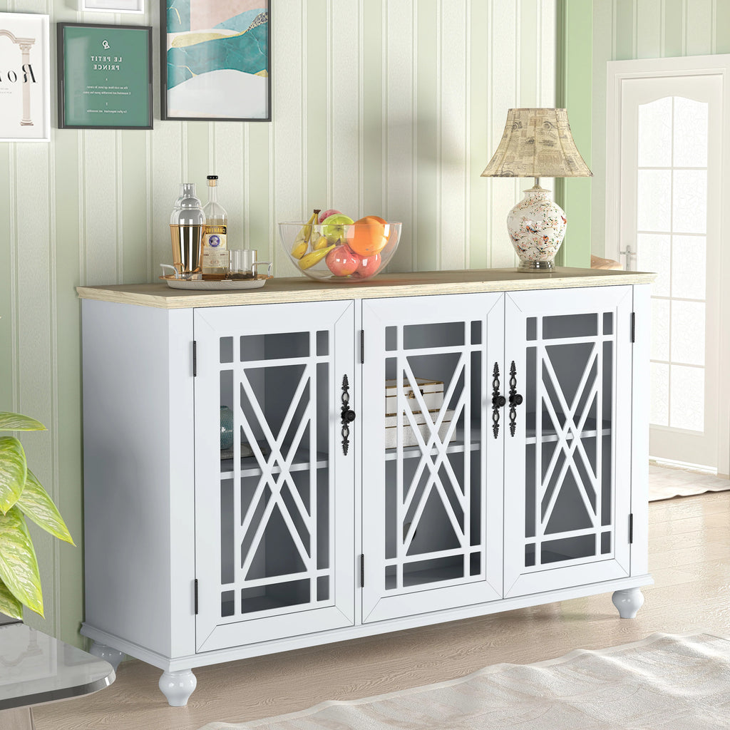 FCB22432 55" Buffet Sideboard Cabinet-Grayish White