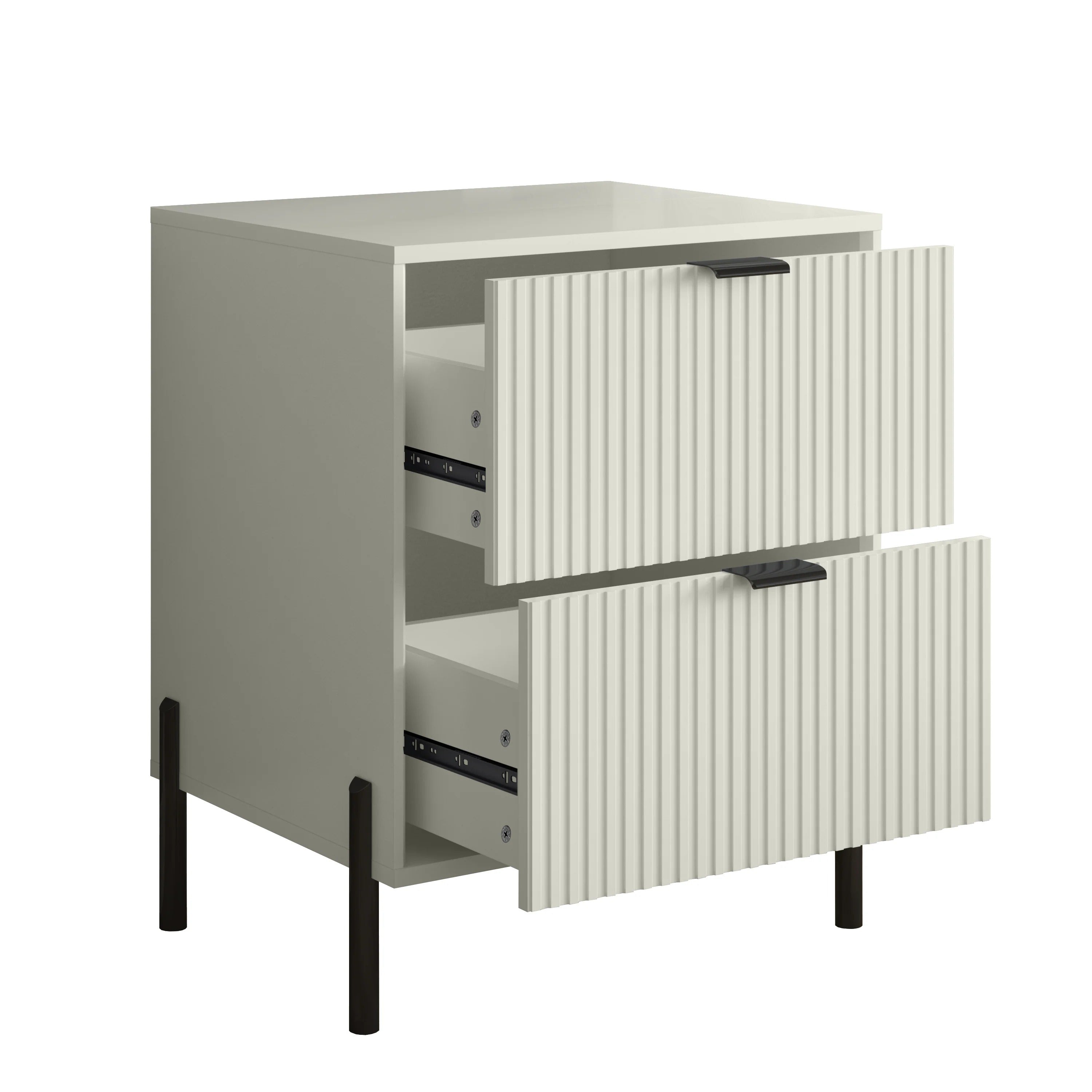 FNS23112 20.5" Bedroom Nightstands with 2 Drawers-Offwhite
