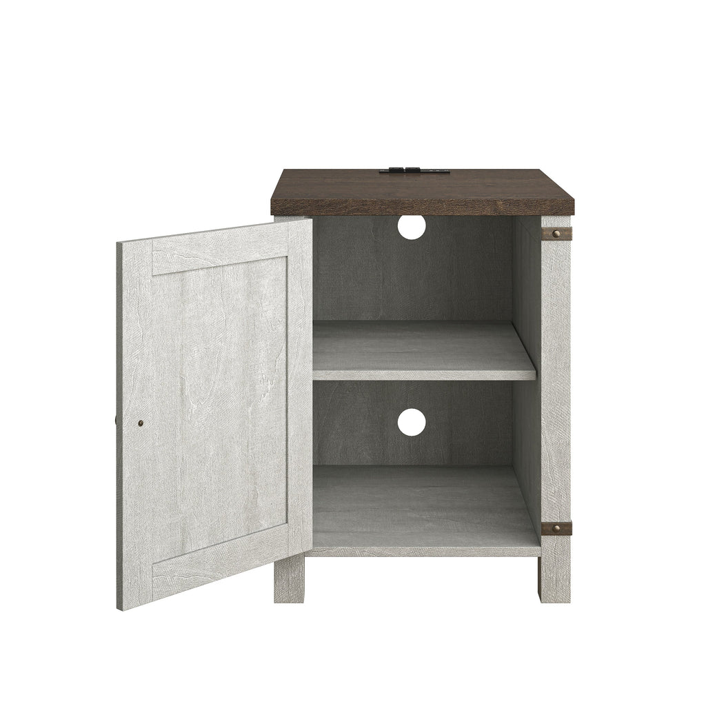 FST23906 18" Side Table-Offwhite