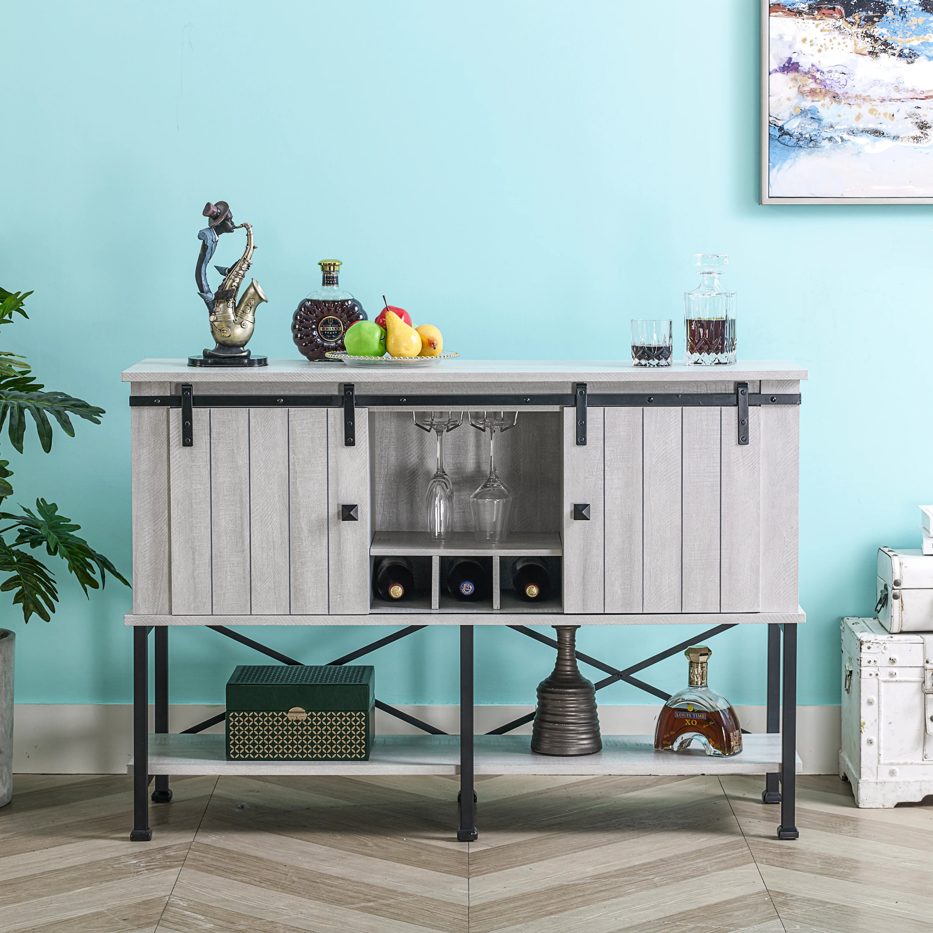 FWC20153 52" Wine Cabinet-Offwhite