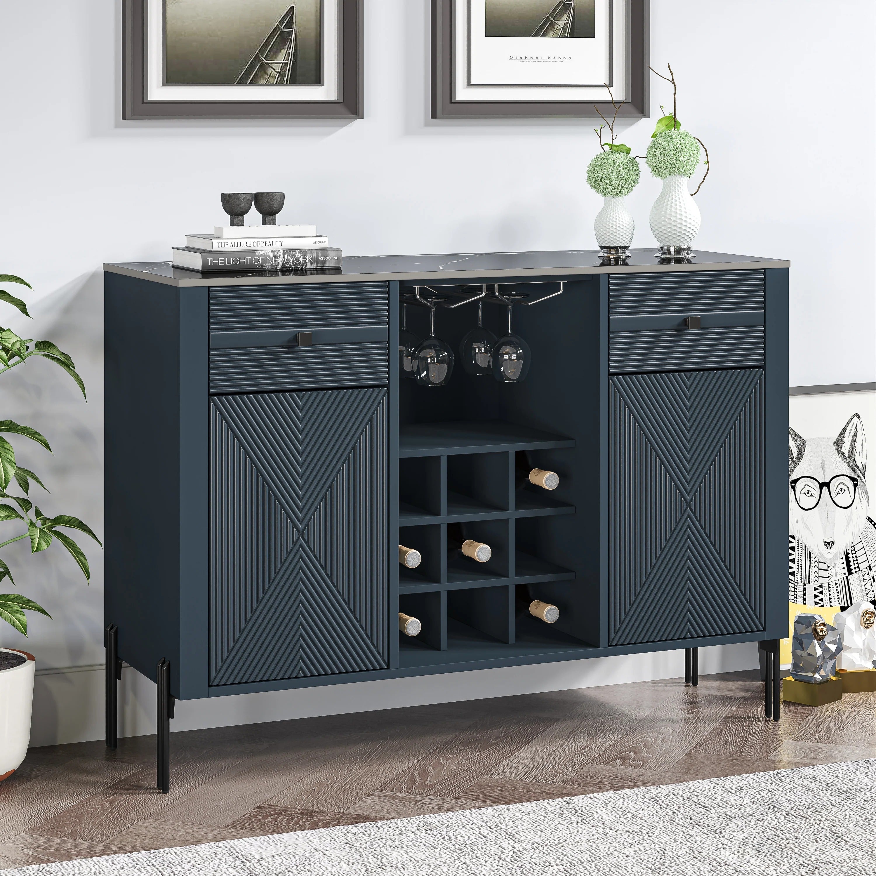 FWC23802 42" Wine Cabinet-Navy