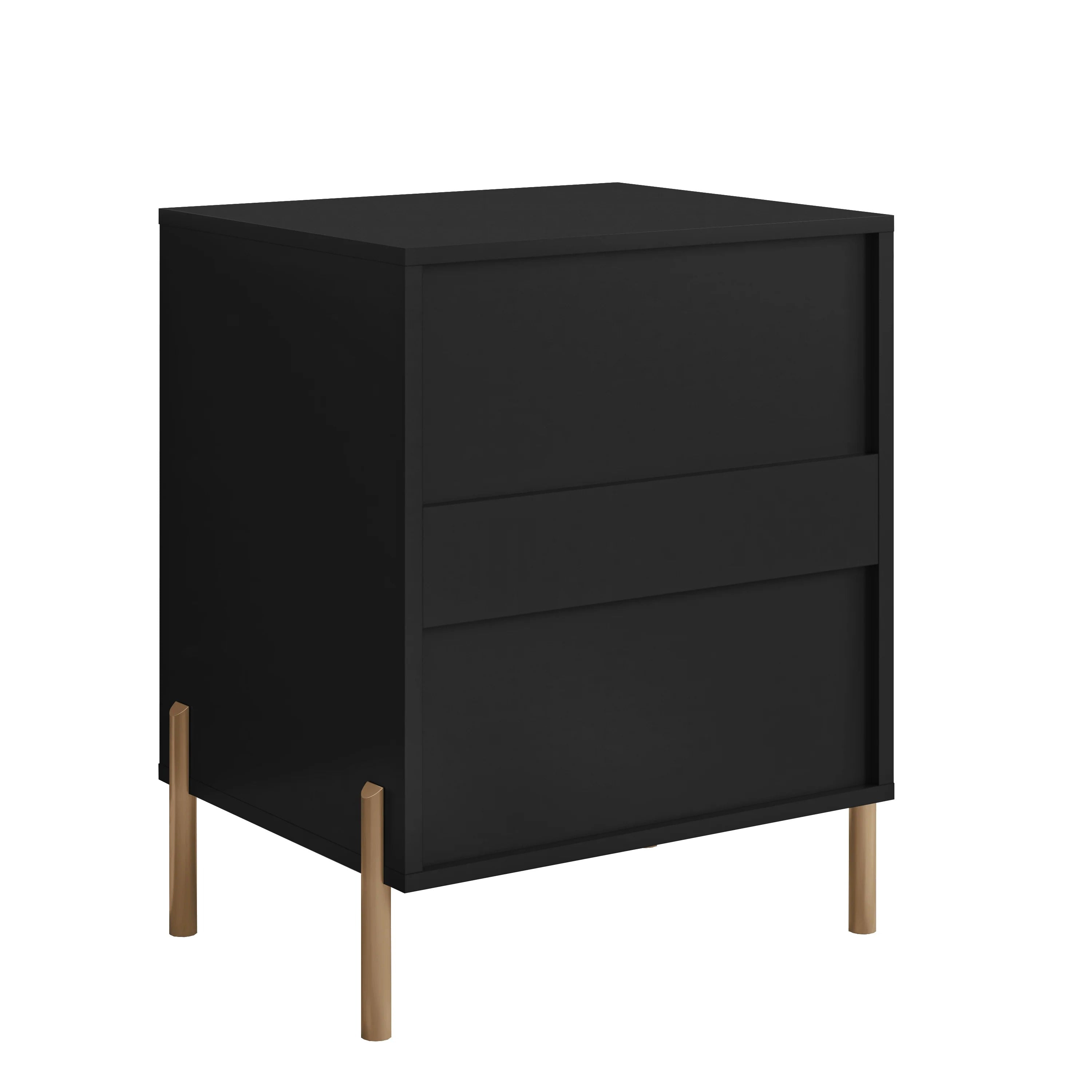 FNS23111 20.5" Bedroom Nightstands with 2 Drawers-Black