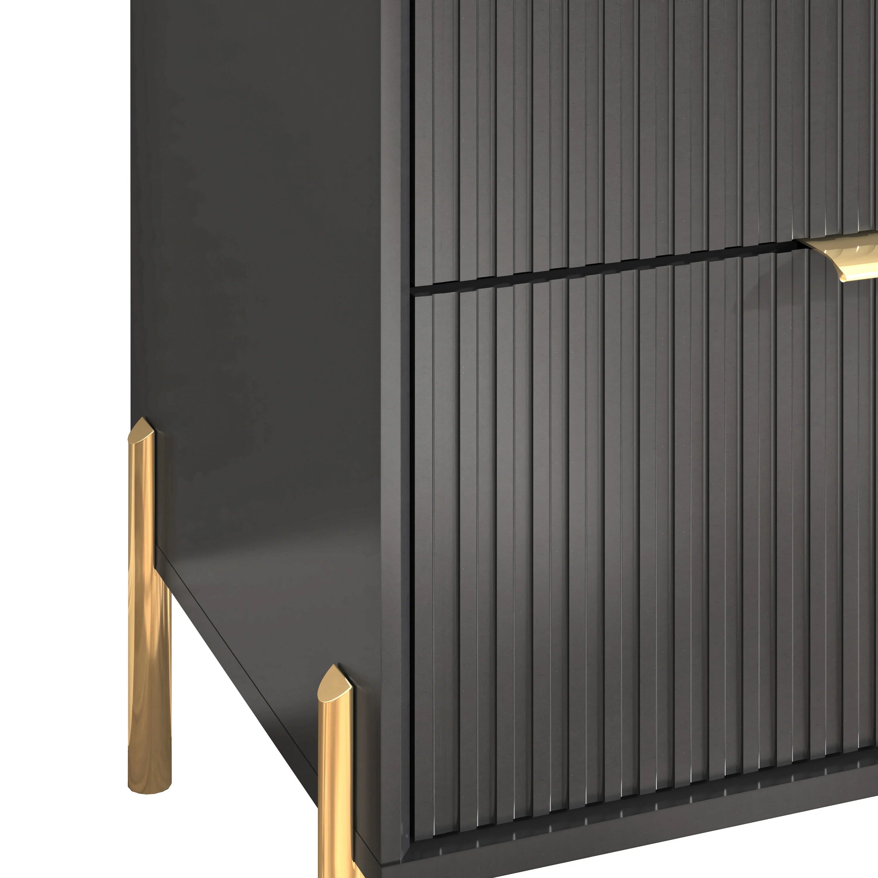 FNS23115 28" Bedroom Nightstands with 3 Drawers-Black