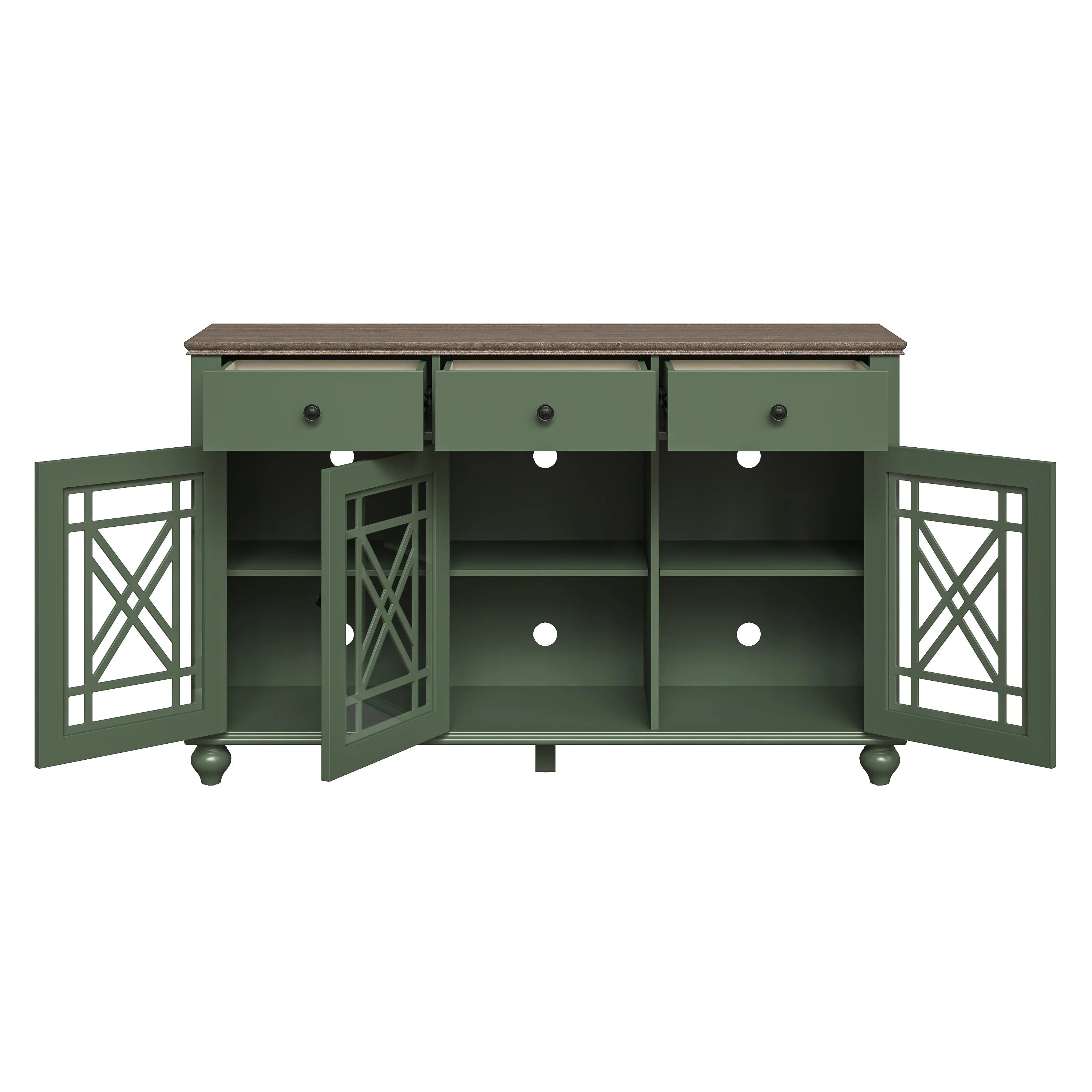 FCB24531 55" Buffet Sideboard Cabinet-Green