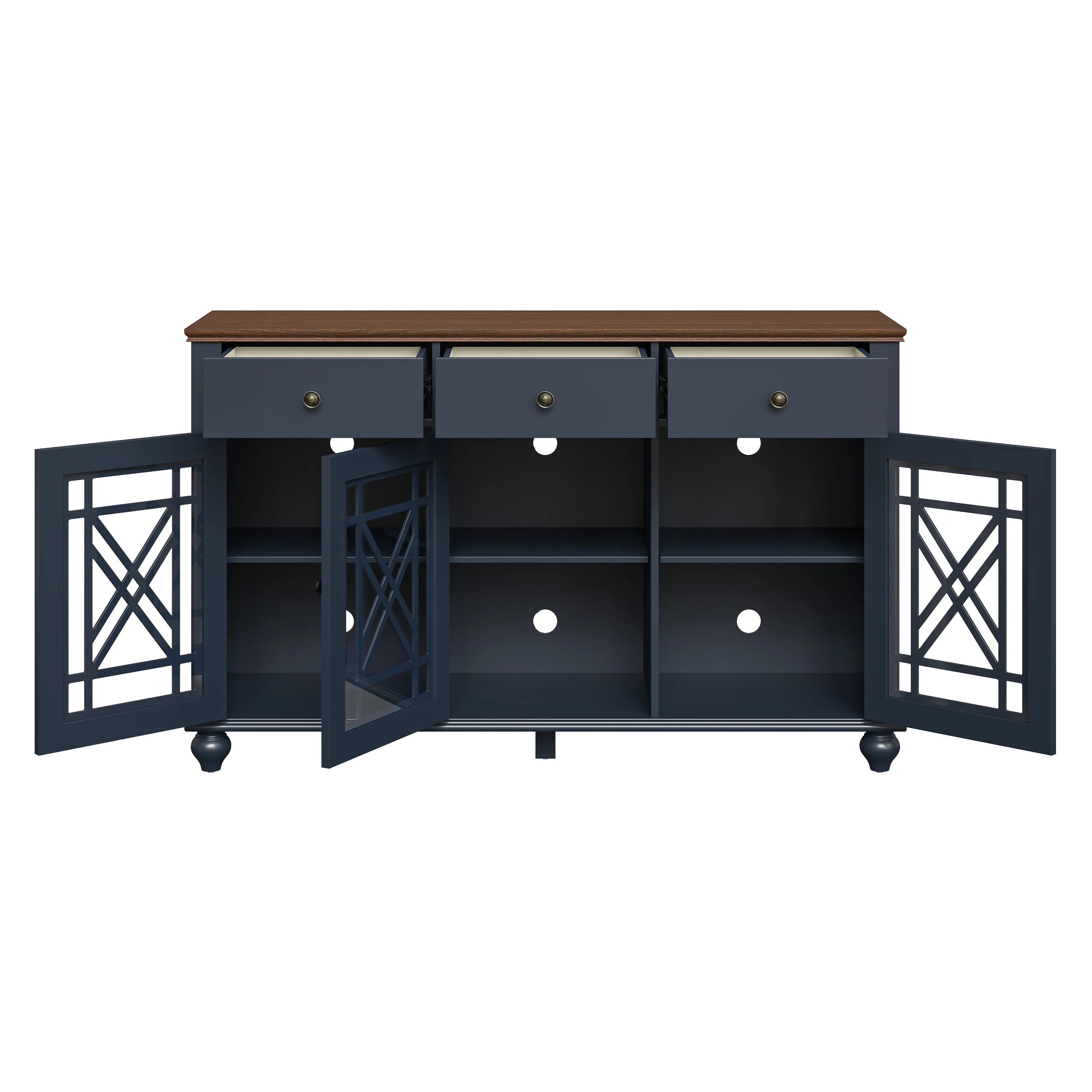 FCB24533 55" Buffet Sideboard Cabinet-Navy