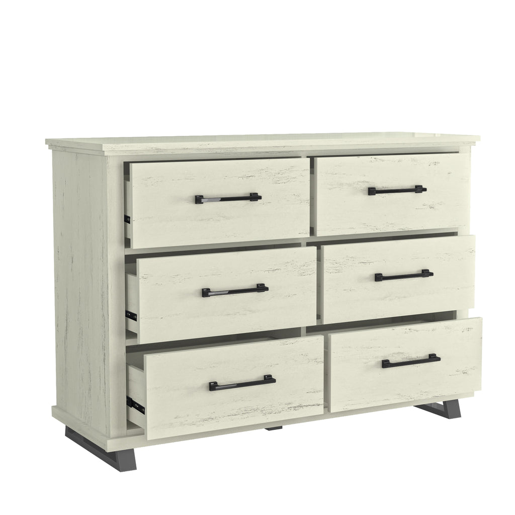 FDR22226 52" Bedroom Dresser with 6 Drawers-White