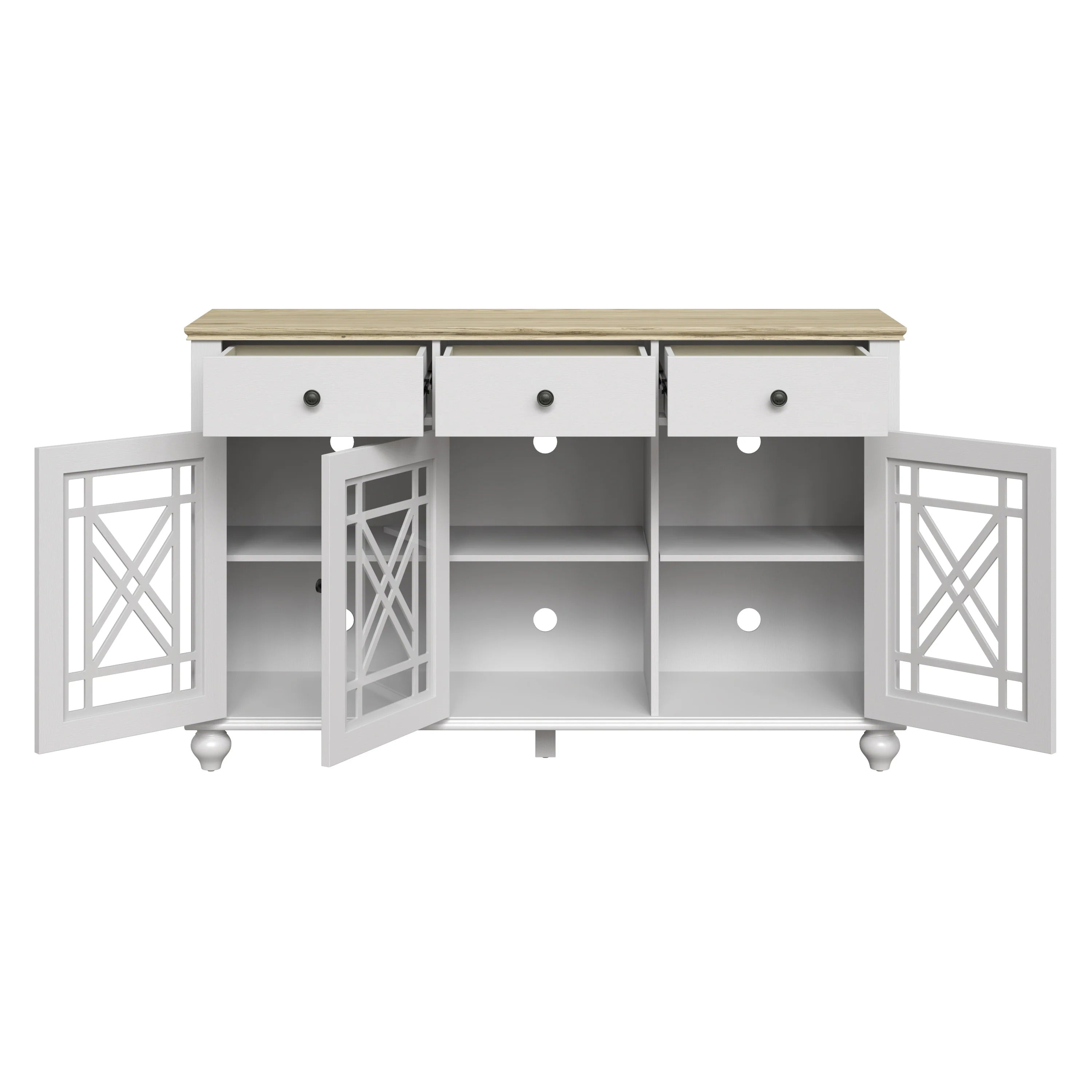 FCB24532 55" Buffet Sideboard Cabinet-Grayish White
