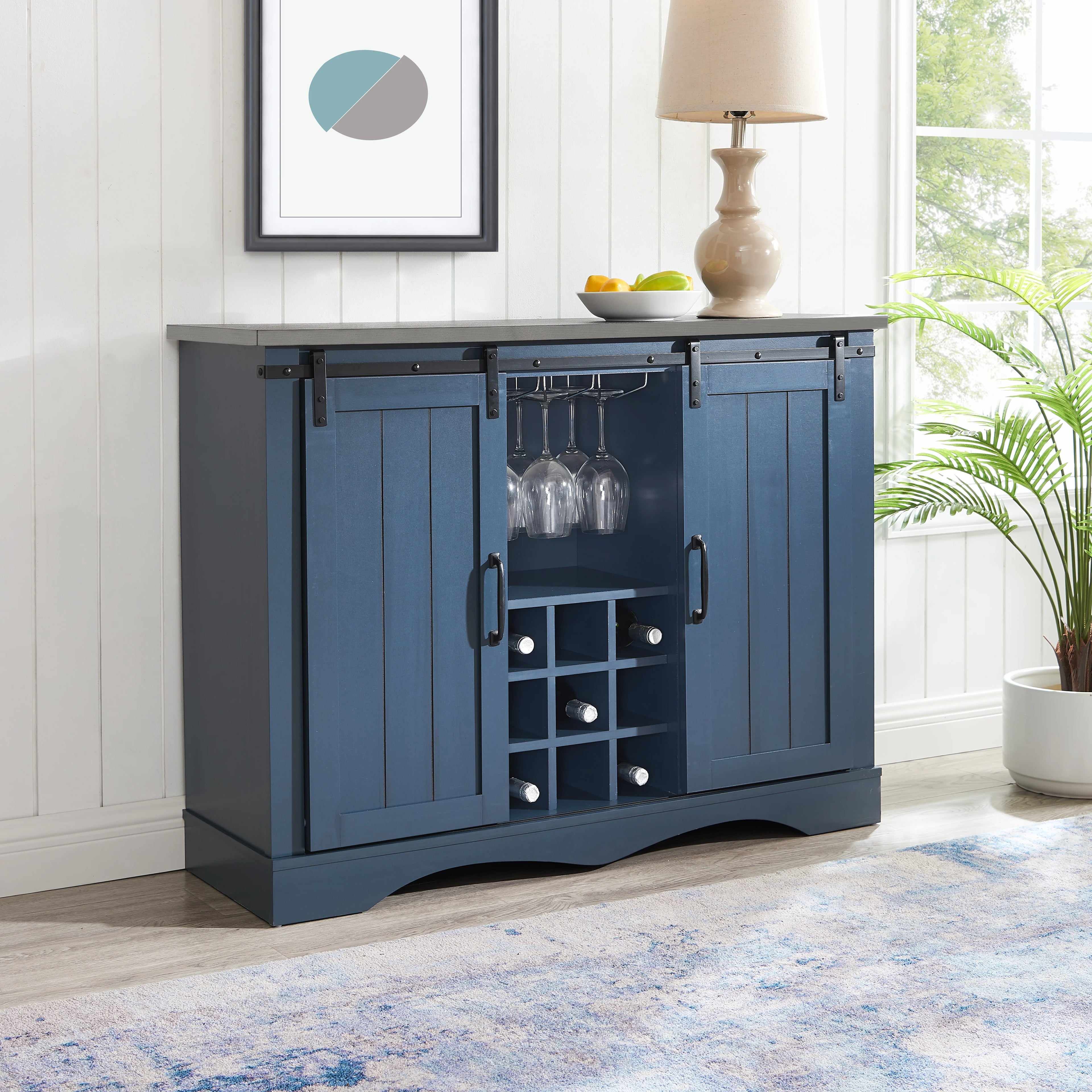 FWC21132 47" Wine Cabinet-Blue