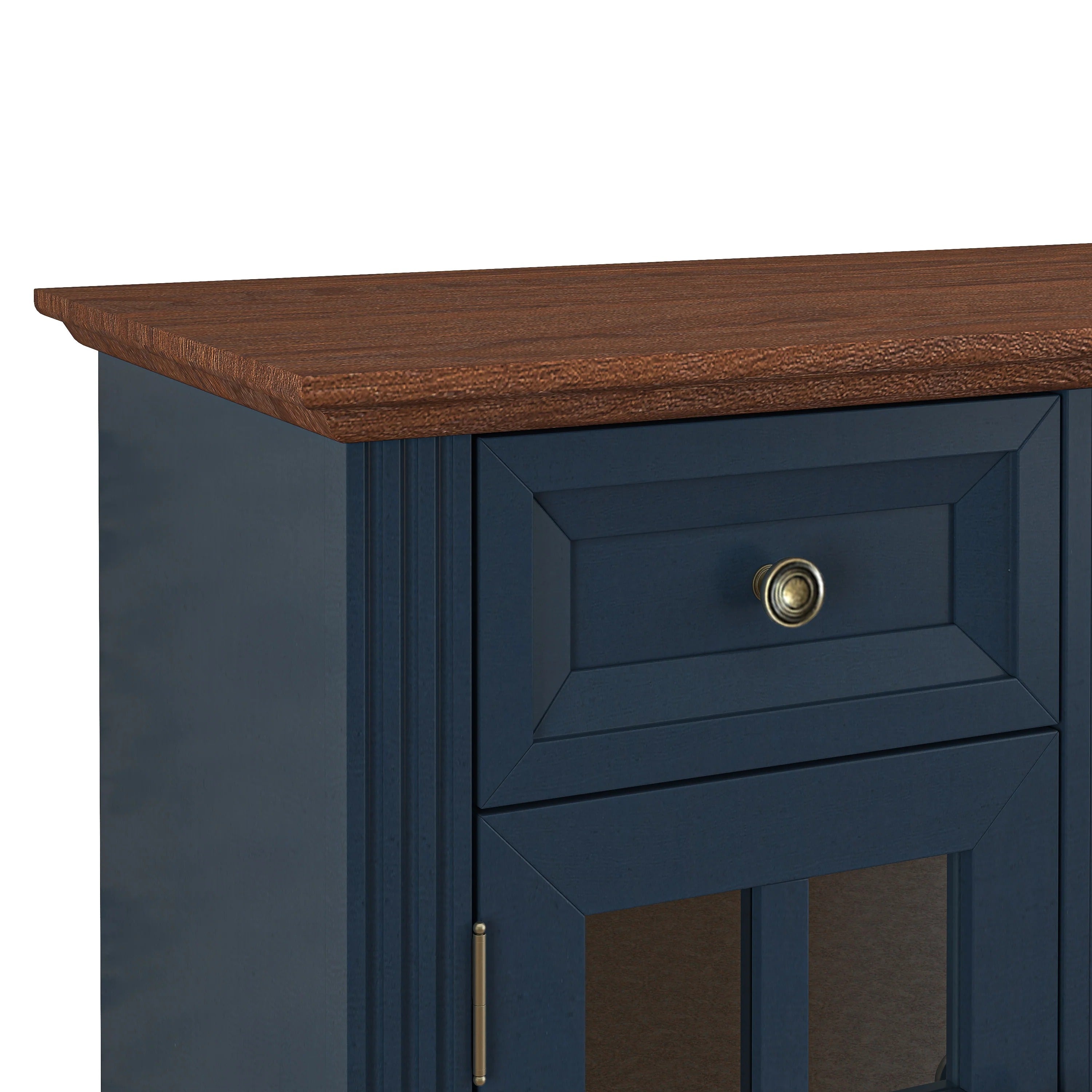 FTS24275 73" TV Stand with 36" Electric Fireplace-Navy