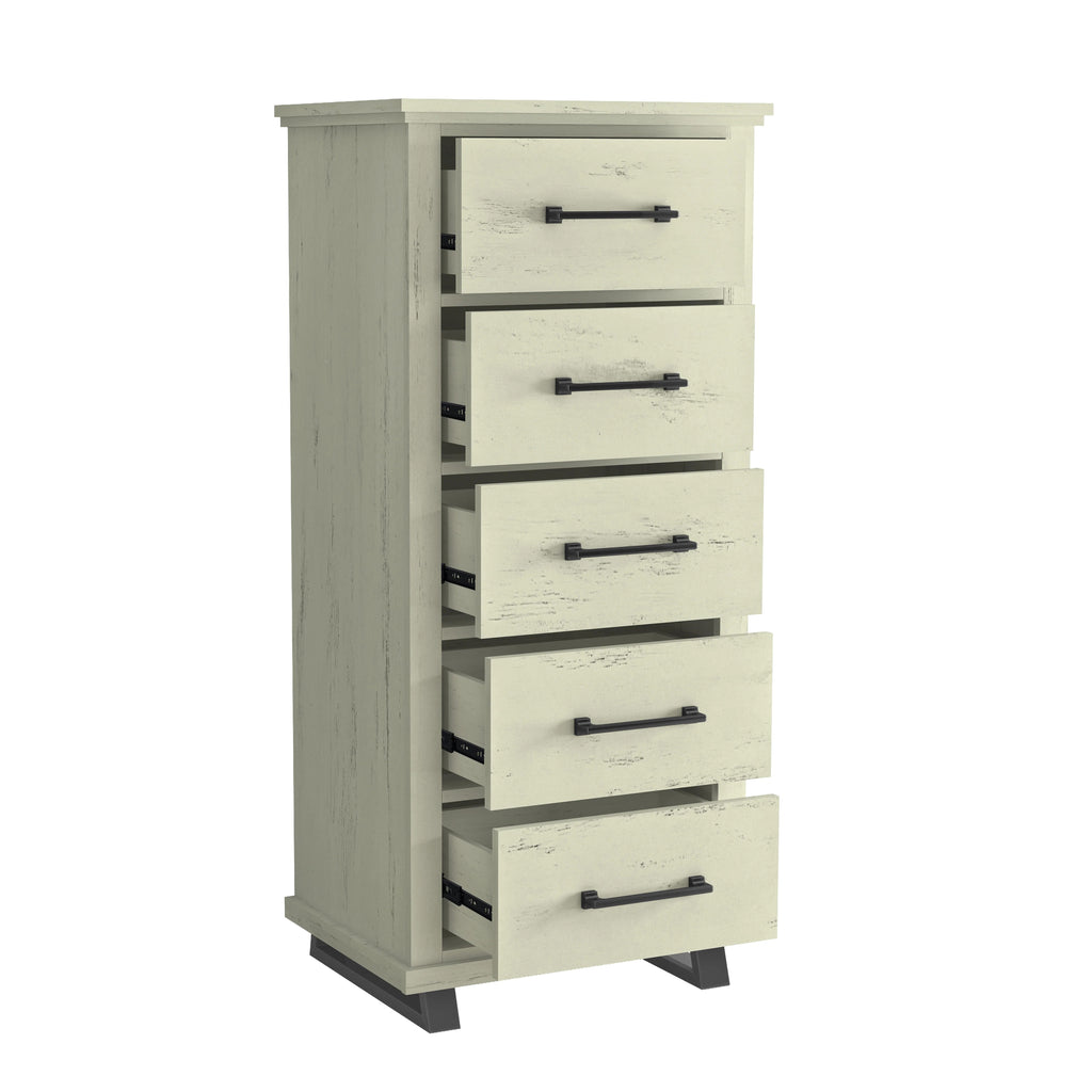 FCH22246 24" Bedroom Chest with 5 Drawers-White