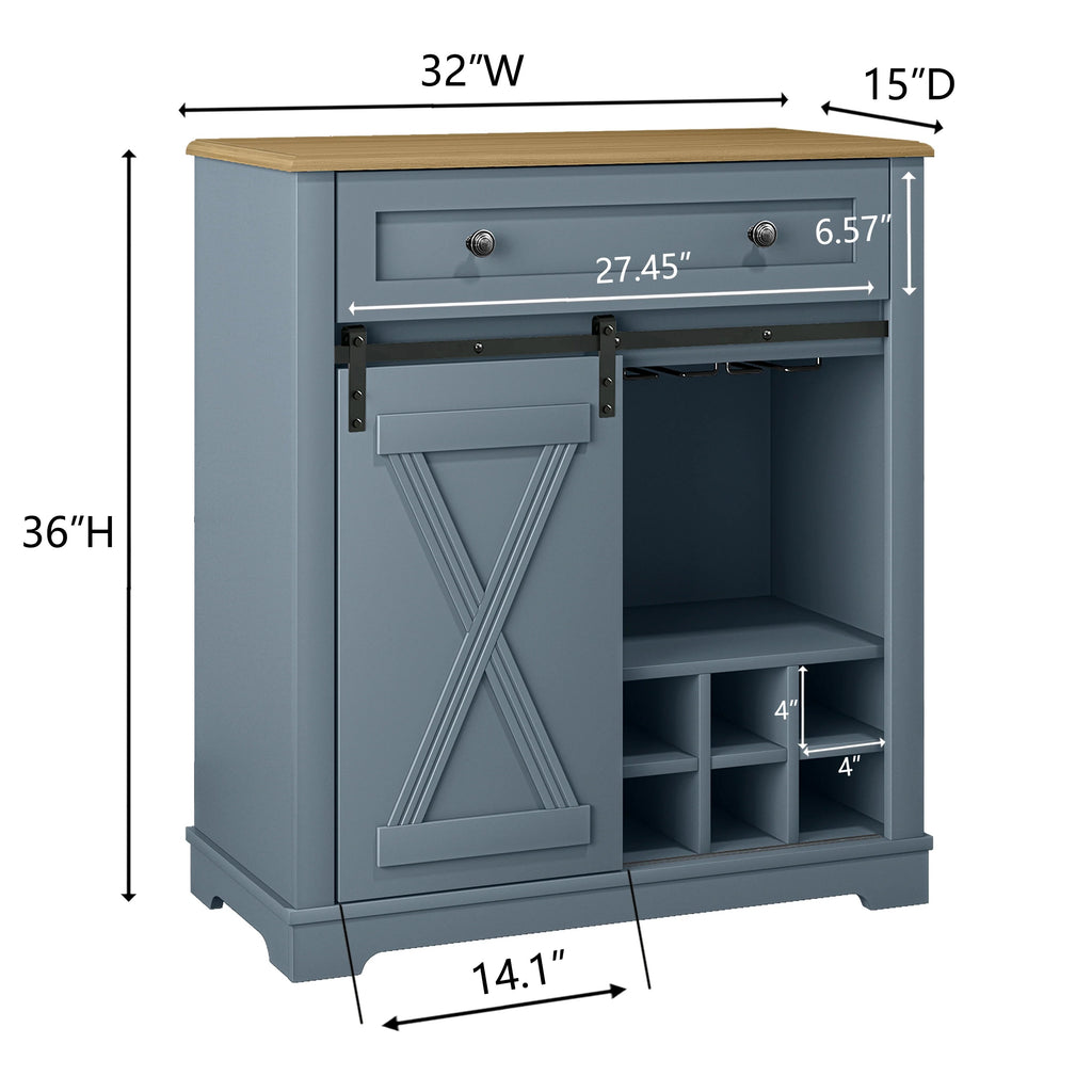 FWC23429 32" Wine Cabinet-Blue