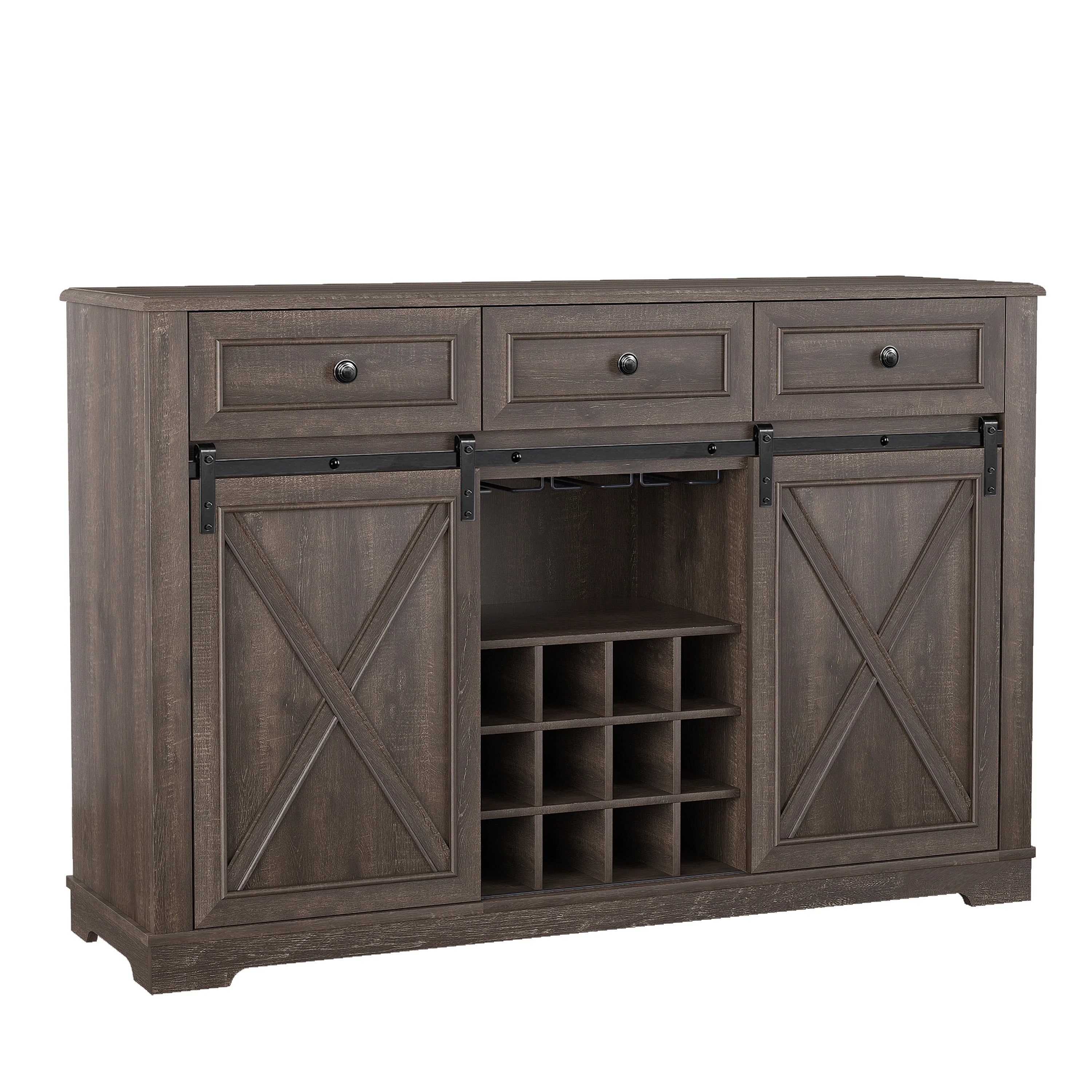 FWC23512 54" Wine Cabinet-Brown
