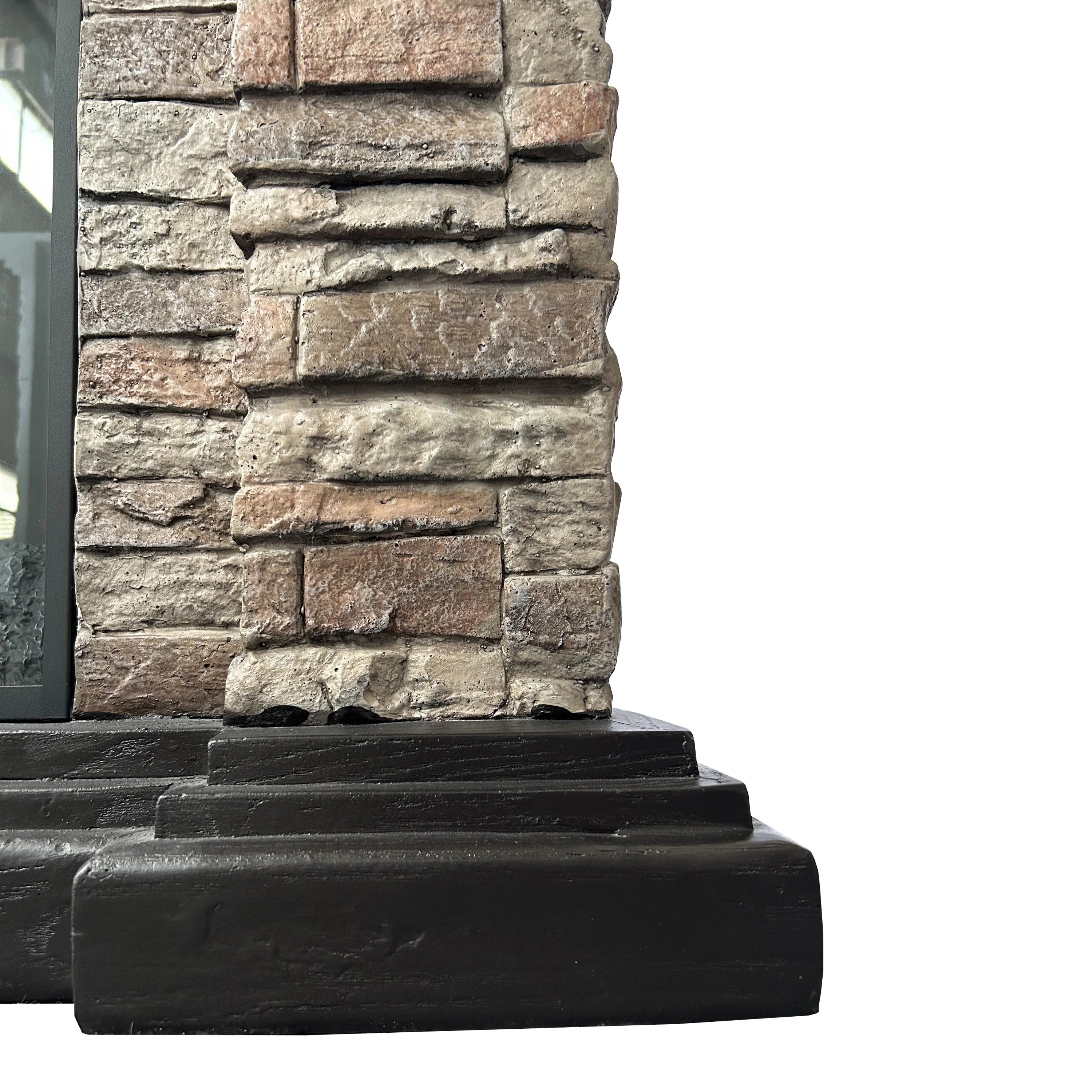 FFP25041 45" Electric Fireplace MGO Mantel with Faux Brick-Brown