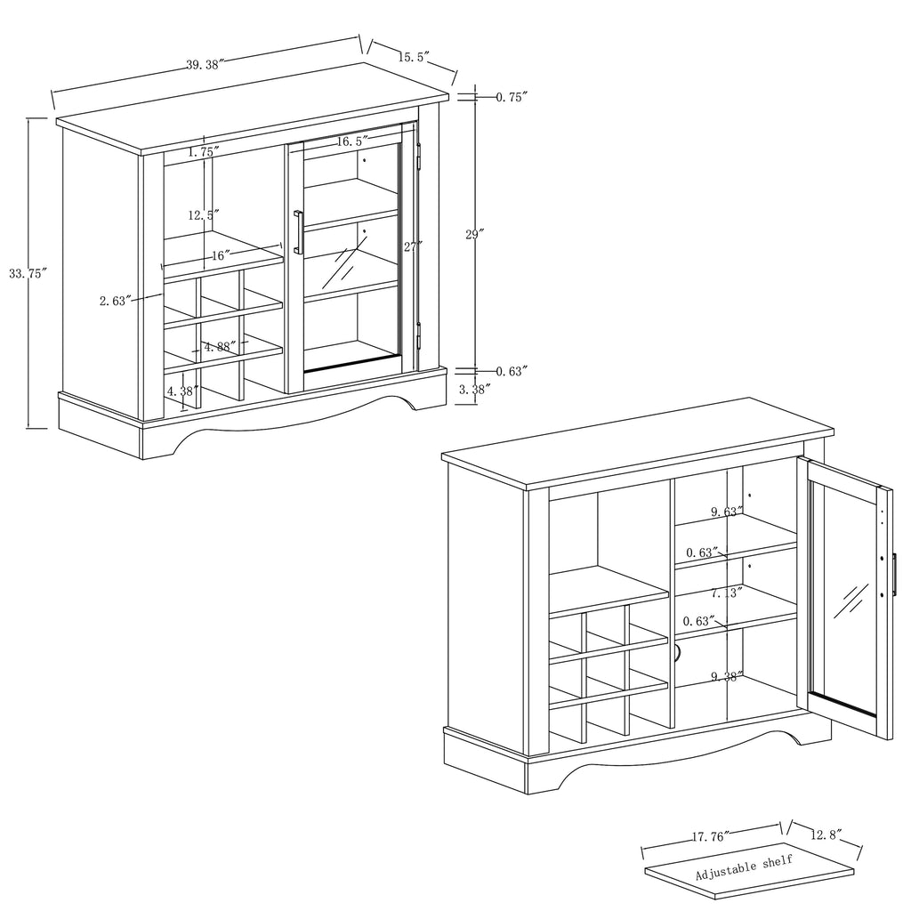 FWC21161 39" Wine Cabinet-White