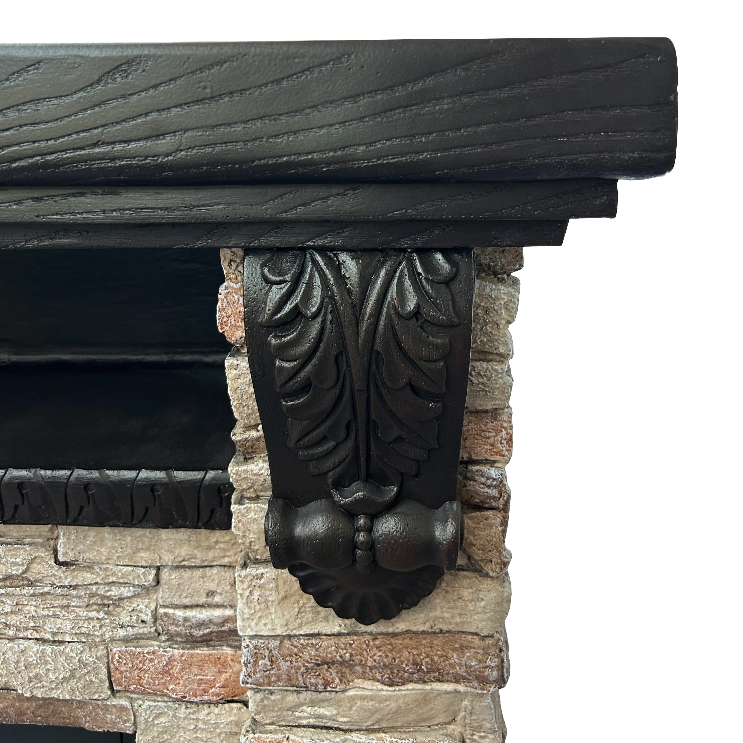 FFP25041 45" Electric Fireplace MGO Mantel with Faux Brick-Brown