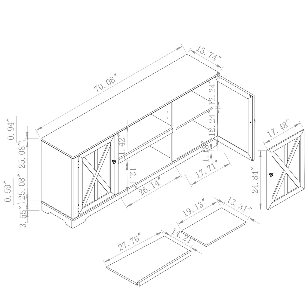 FTS22318 70" TV Stand-Navy