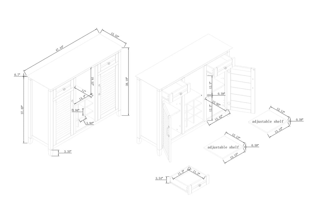 FWC23350 47.5" Wine Cabinet-Grey