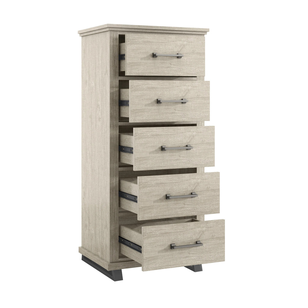 FCH22245 24" Bedroom Chest with 5 Drawers-Beige