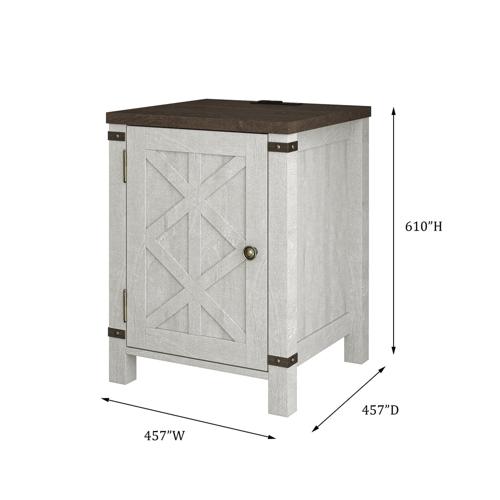 FST23906 18" Side Table-Offwhite