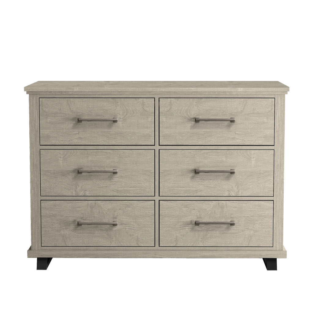 FDR22225 52" Bedroom Dresser with 6 Drawers-Beige