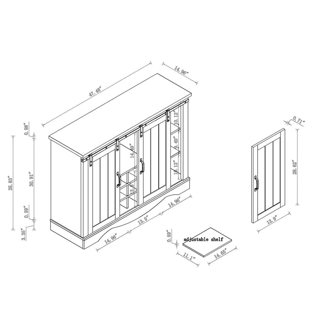 FWC21133 47" Wine Cabinet-White