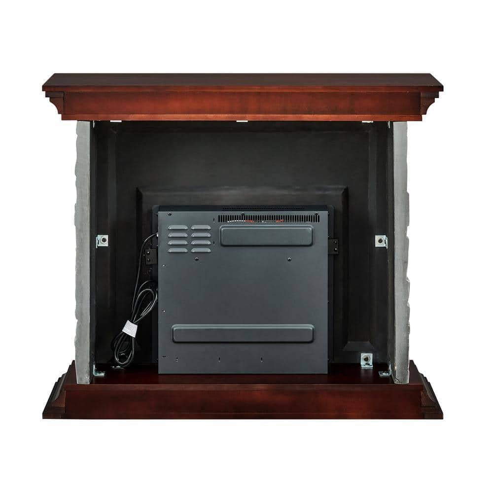 FFP21234 40" Electric Fireplace Mantel with Faux Brick-Grey