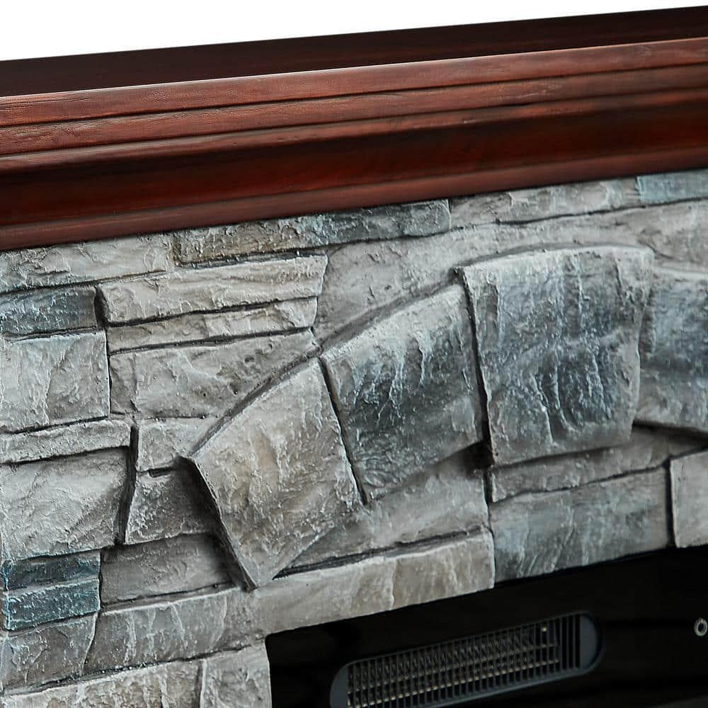 FFP21234 40" Electric Fireplace Mantel with Faux Brick-Grey