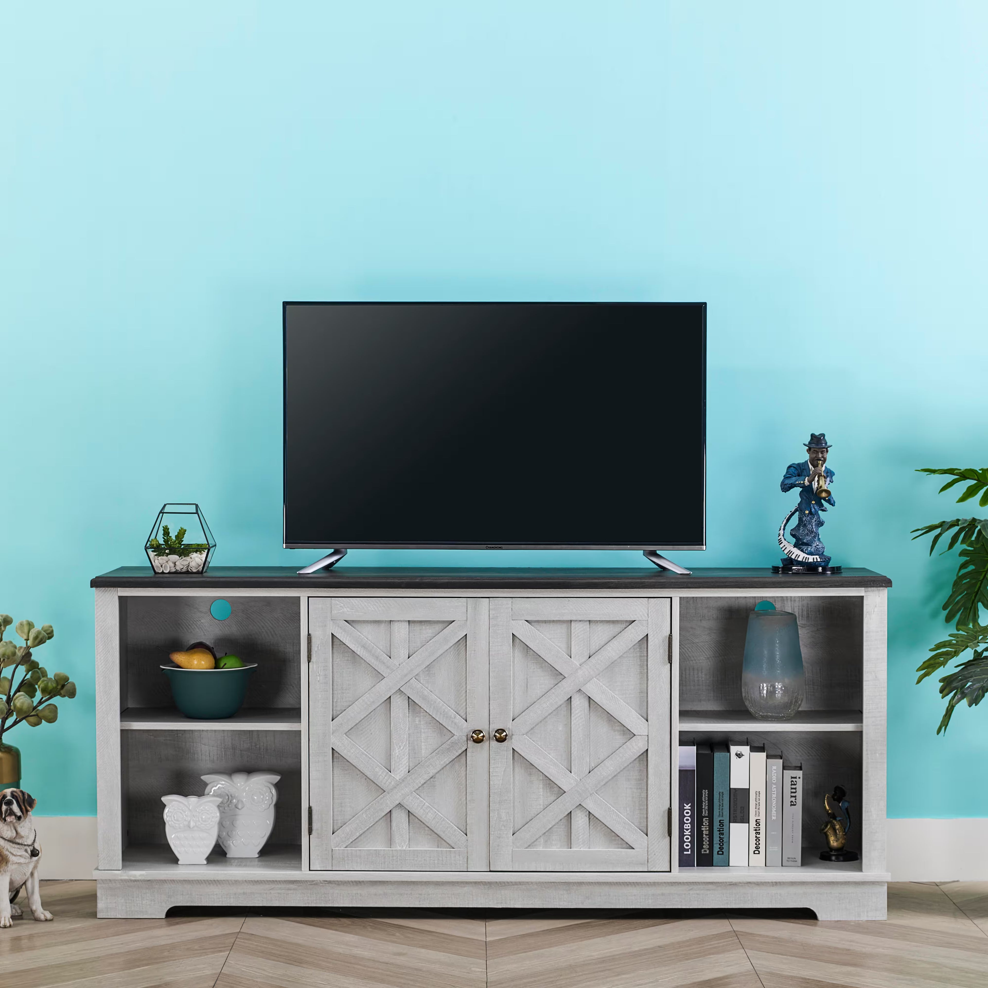 FTS20621 70" TV Stand-Offwhite