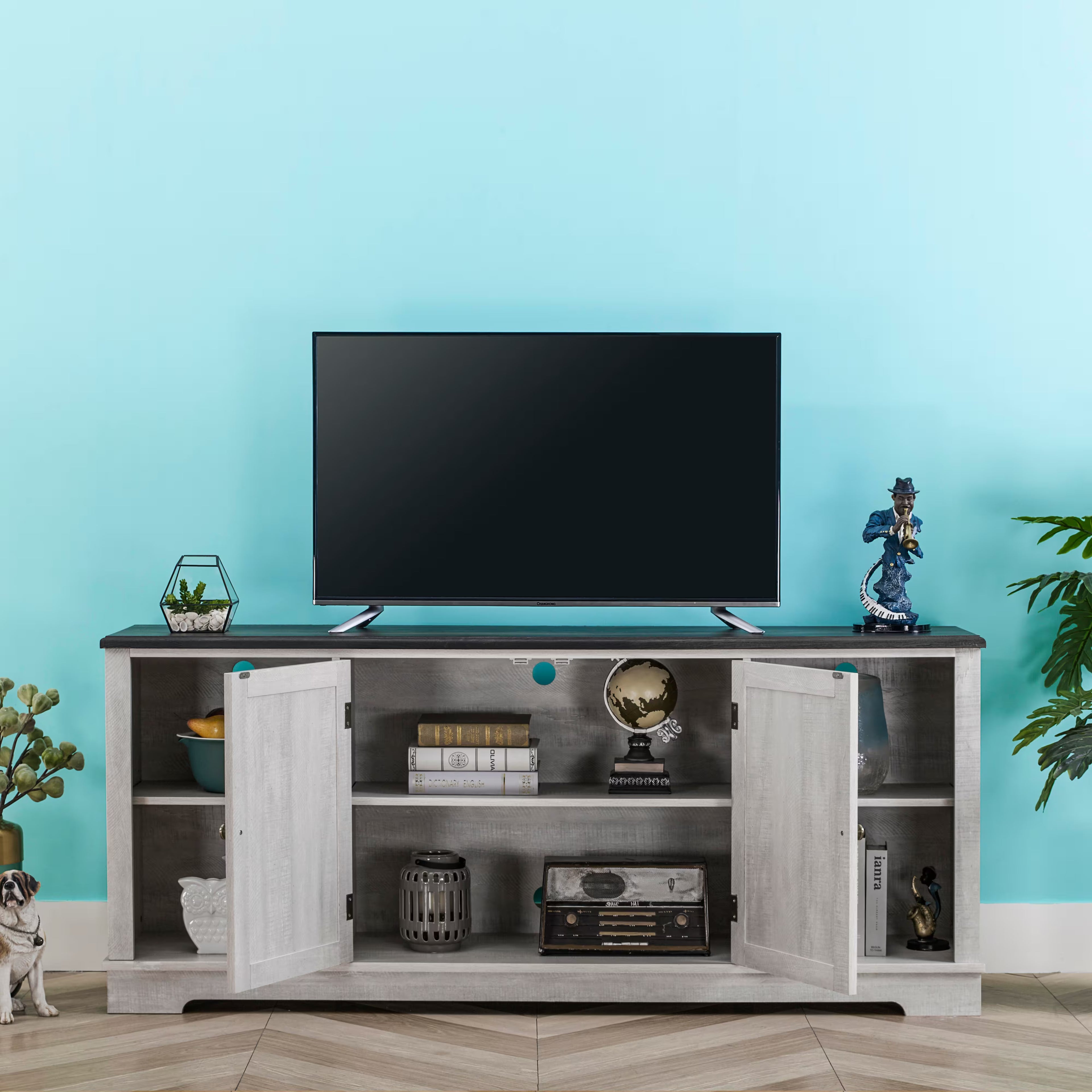 FTS20621 70" TV Stand-Offwhite
