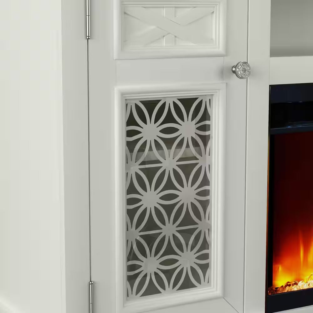 FTS24273 70" TV Stand with 36" Electric Fireplace-White